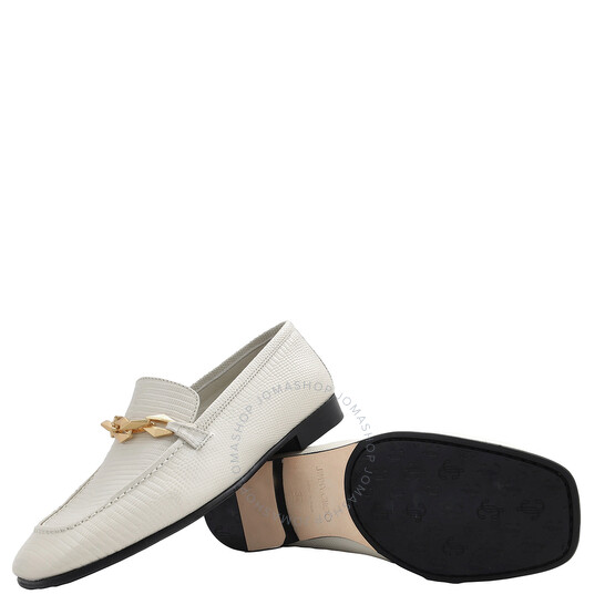 気品【JIMMY CHOO】ティルダ レザーローファー Jimmy Choo Diamond Tilda Embossed Chain Loafers, Brand Size