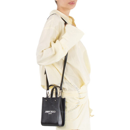 Jimmy Choo Mini N/S Tote Leather Mini Tote Bag MINI N/S TOTE BLACK ...