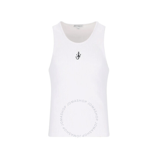 JW Anderson Anchor Embroidery Ribbed Tank Top, Size Small
