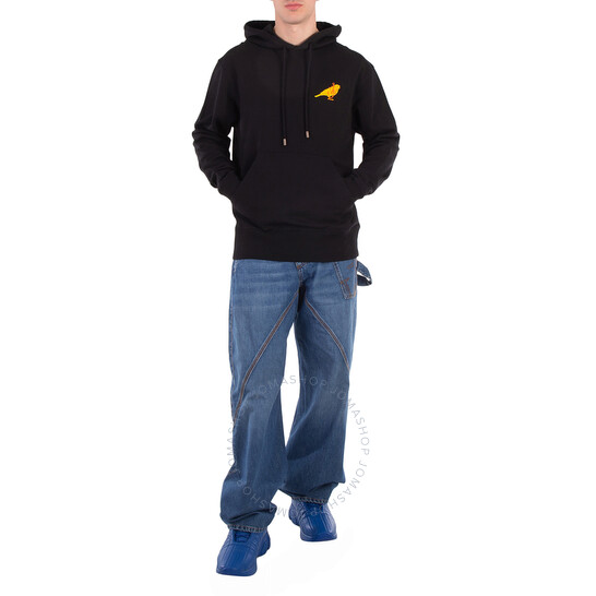 ★J W ANDERSON★ Canary embroidery hood black JW0186PG163299 JW Anderson Canary Embroidered Cotton Drawstring Hoodie