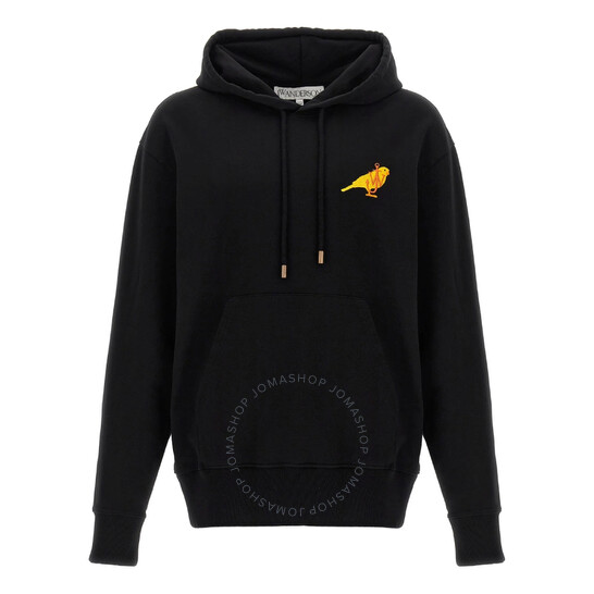 JW Anderson Canary Embroidered Cotton Drawstring Hoodie