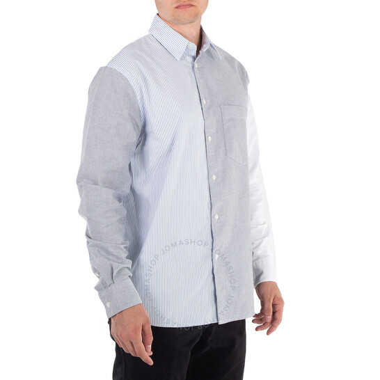 シャツ J W ANDERSON Classic Fit Patchwork Shirt Light Blue Off Whit JW Anderson Classic Fit Patchwork Cotton Shirt, Brand Size