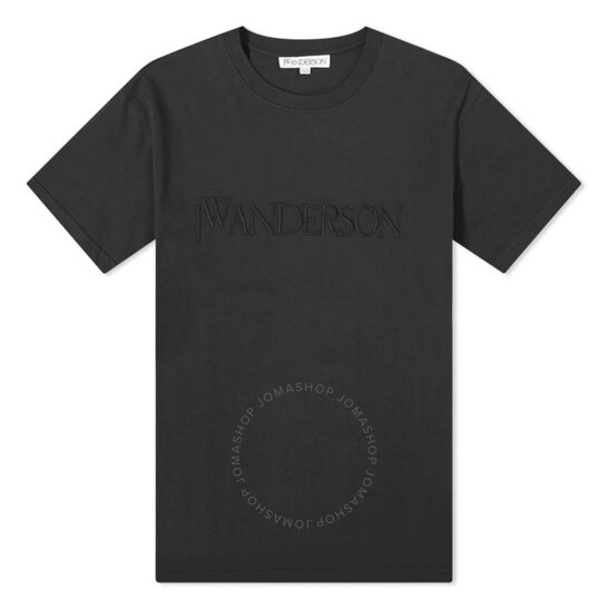 Tシャツ・カットソー JW ANDERSON Men T-shirt Black JT0211PG0980 999 JW Anderson Logo Embroidery Cotton T-Shirt, Size Large
