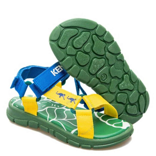 Kenzo Boys Colour-Block Embossed-Logo Touch-Strap Sandals