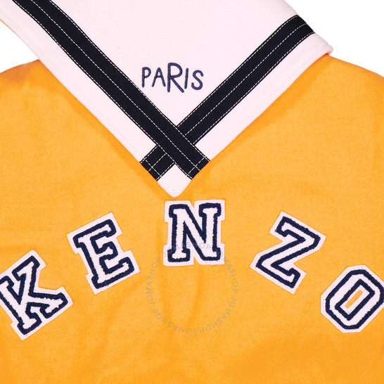 Kenzo Ladies Apricot Varsity Wool And Leather Jacket, Size