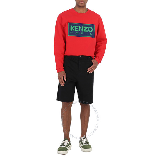 Kenzo Rinse Black Denim Himawari Bermuda Denim Shorts, Waist