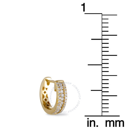 Lb Exclusive 14K Yellow Gold 0.35 ct Diamond Small Hoop