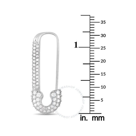 Lb Exclusive 18K White Gold 2.05 ct Diamond Safety Pin