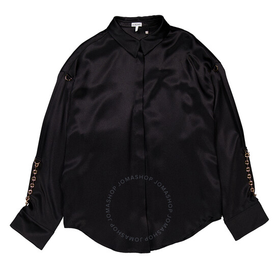 Loewe Classic Collar Long Sleeve-Silk Shirt, Brand Size 38