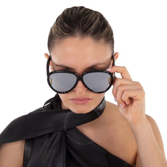 サングラス LOEWE Silver l Sunglasses Loewe LW40117I 20C | Inflated Silver Square Sunglasses - US