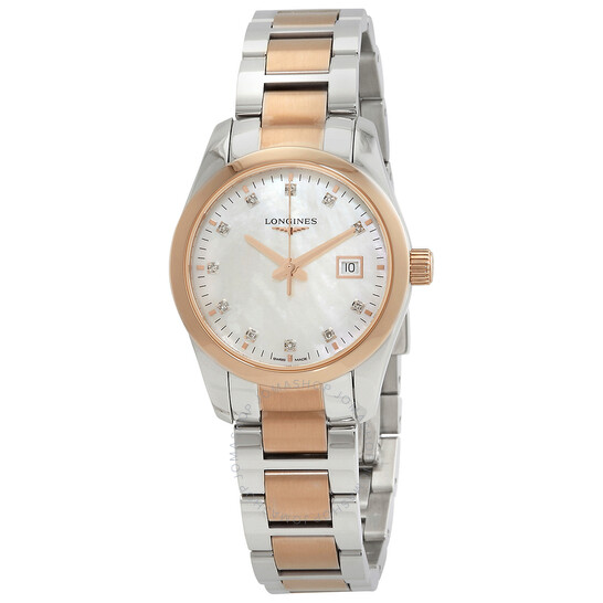 【限定特価】 Longines Conquest Classic Quartz Diamond White Mother of 靴