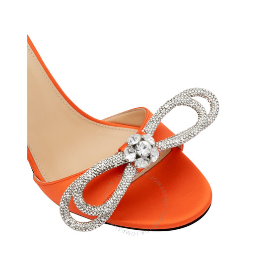 【関税込み】MACH & MACH ヒールサンダル Mach & Mach Double Bow Crystal Satin Sandals, Brand Size 38