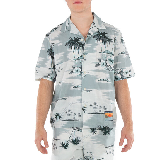 Maison Kitsune Seafoam Design Island-Print Shirt - 546x546