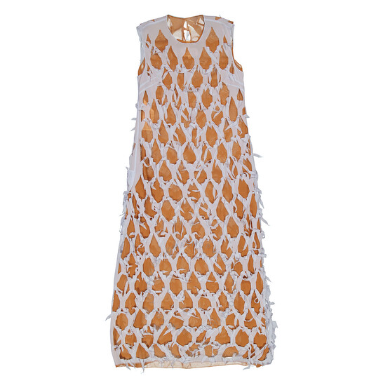 Maison Margiela Ladies Light Sky Cut-Out Silk-Blend Dress