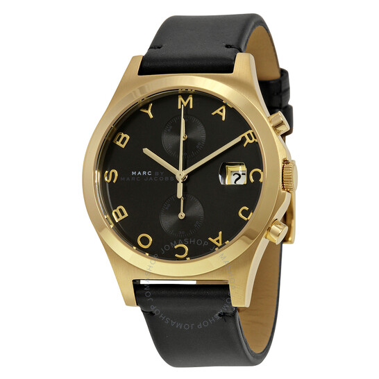 Marc By Marc Jacobs Slim Chronograph Black Dial Black