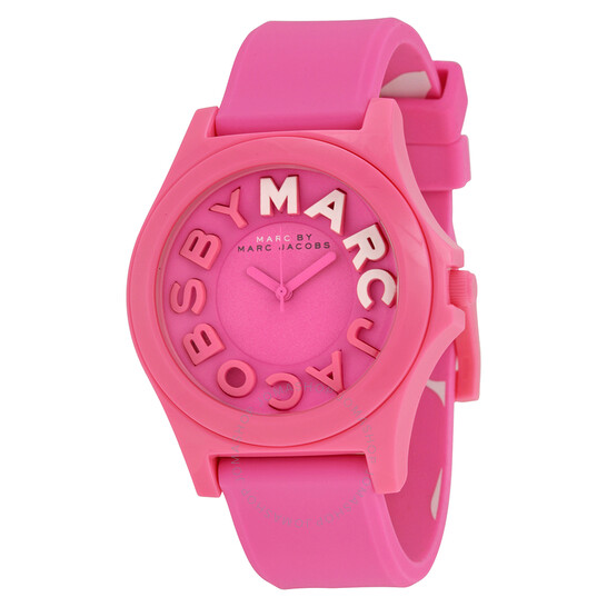 お歳暮 2025 Jacobs Marc By Marc Sloane Ladies Silicone Pink Dial Pink 時計