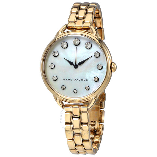 特価:Marc Jacobs The Round Quartz White Dial Ladies Watch Marc Jacobs Betty White Mother of Pearl Dial Ladies Watch