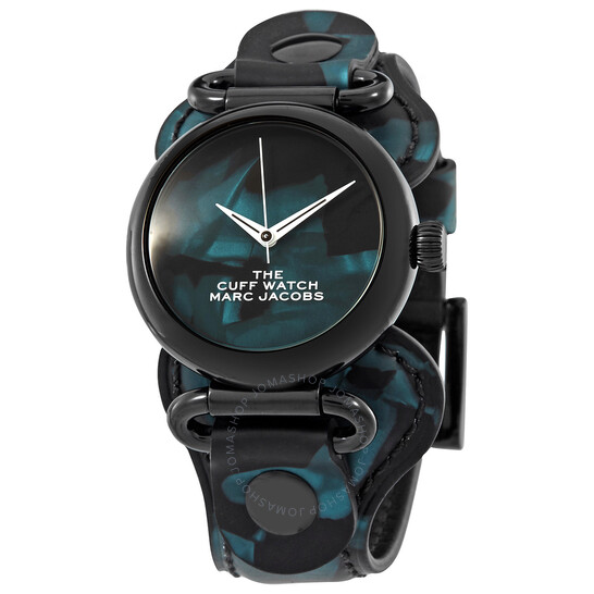 稀少 MARC JACOBS The Cuff Leather Multicolor Dial Ladies Marc Jacobs The Cuff Quartz Ladies Watch MJ0120190884