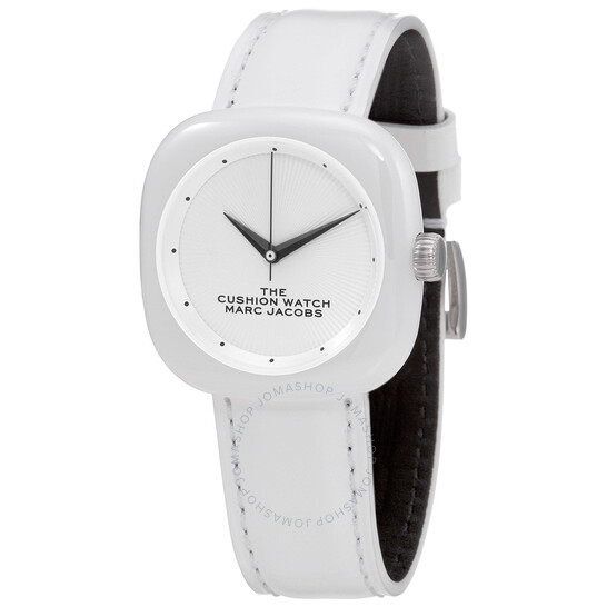 Marc Jacobs The Cushion Quartz White Dial Ladies Watch