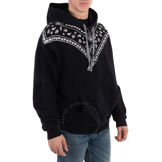 Marcelo Burlon Bandana-Embroidered Drawstring Hoodie, Size X