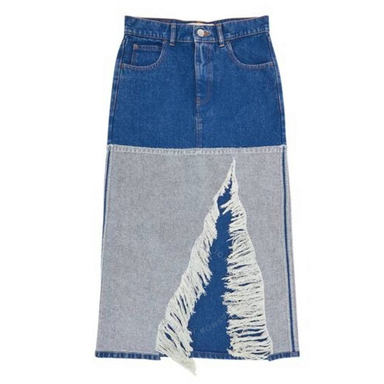 スカート Marni DENIM SKIRT Marni Bleached Coated Denim Midi Skirt, Brand Size 36 ( US
