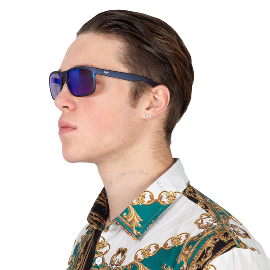 Maui Jim Huelo Blue Hawaii Rectangular Men's Sunglasses B449