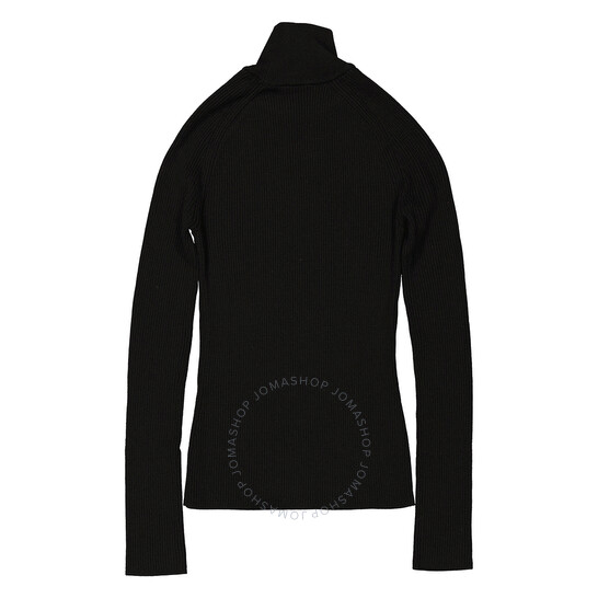 Max Mara Black Canard Merino Wool Turtleneck Jumper, Size