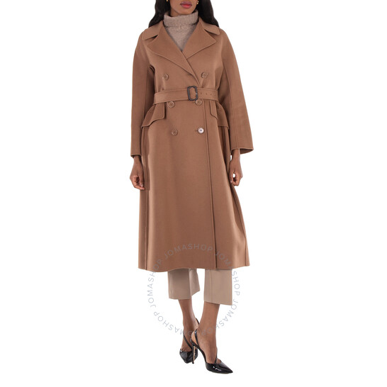 VIP【関税込み・送料無料】MaxMara Double-breasted Belted Coat Max Mara Double Breasted Eric Belted Coat, Brand Size 46