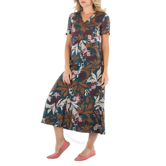 Max Mara Ladies China Blue Paola Printed Silk Dress, Brand