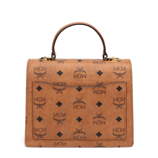 MCM Small Tracy Visetos Satchel In Cognac MWEAAPA02CO001