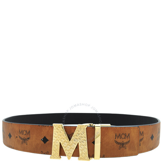 MCM Visetos Monogram Claus Textured Reversible Belt