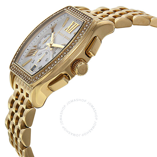 Michael Kors Amherst Chronograph Silver Dial Gold-plated