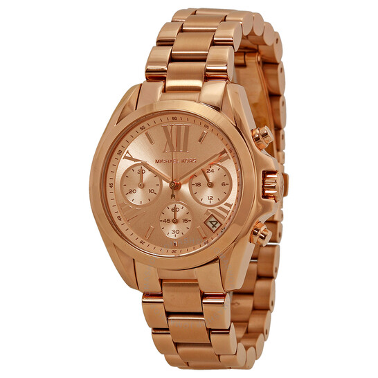Michael Kors Bradshaw Chronograph Rose Dial Ladies Watch