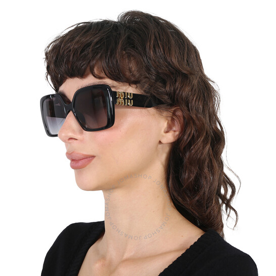 MIU MIU スクエアフレムサンクラス MU10YS 1AB5D1 MIU MIU MU 10YS 1AB5D1 Black Grey Gradient Women's 56 mm