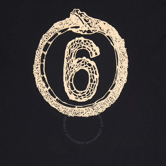 Mm6 Maison Margiela Mm6 Ladies Black Snake Logo-Print Shirt