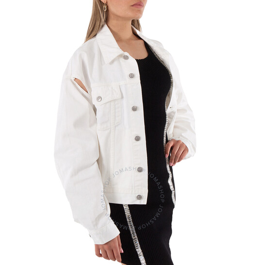 ジャケット MM6 MAISON MARGIELA Women Outer S62BN0110M35437 002F WHITE MAISON MARGIELA MM6 WOMEN Cut Out Denim Jacket White