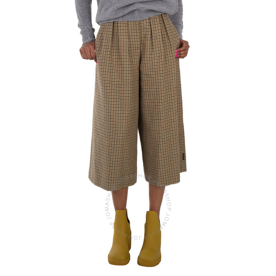 Moncler Check Cropped Trousers, Brand Size 40 (US Size 2