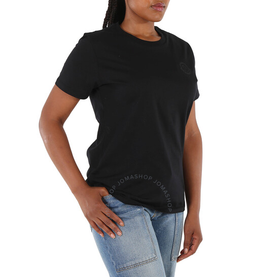 Moncler Ladies Black Logo-Print Maglia T-Shirt, Size X-Small