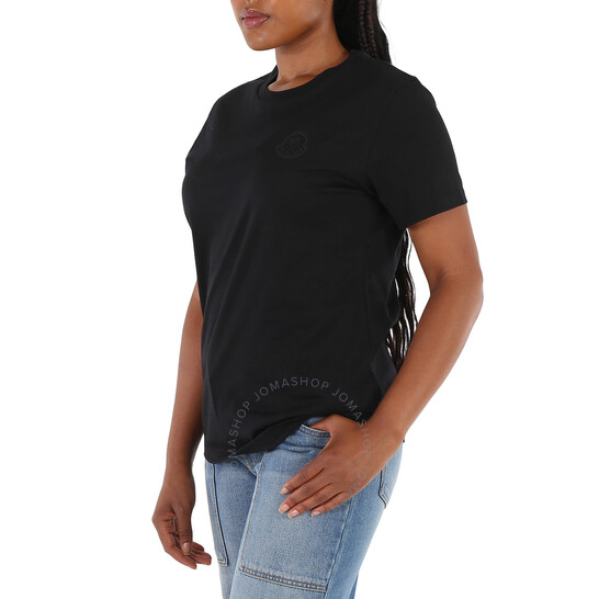 Moncler Ladies Black Logo-Print Maglia T-Shirt, Size X-Small