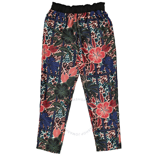 MONCLER フリツトロストリンクスカト K20932D0000257136 776 Moncler Ladies Floral Print Cropped Silk Trousers, Brand