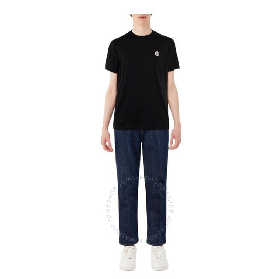 Moncler Logo-Patch Crew Neck T-Shirt, Size Medium