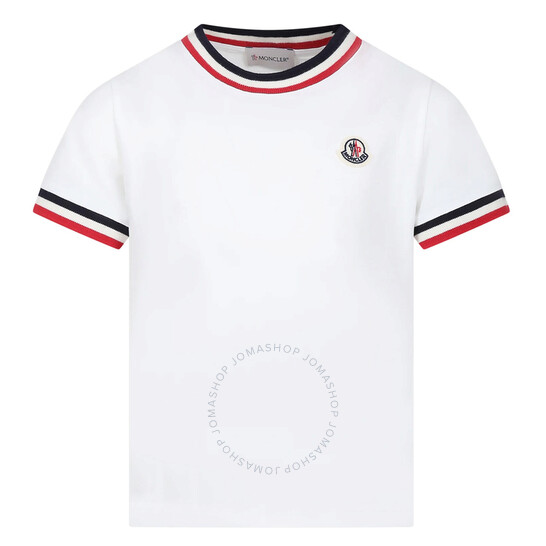 【MONCLER】ラウンドネックロゴトリム付き コットンTシャツ/3色 Moncler Tricolour Jersey T-Shirt, Size 12Y