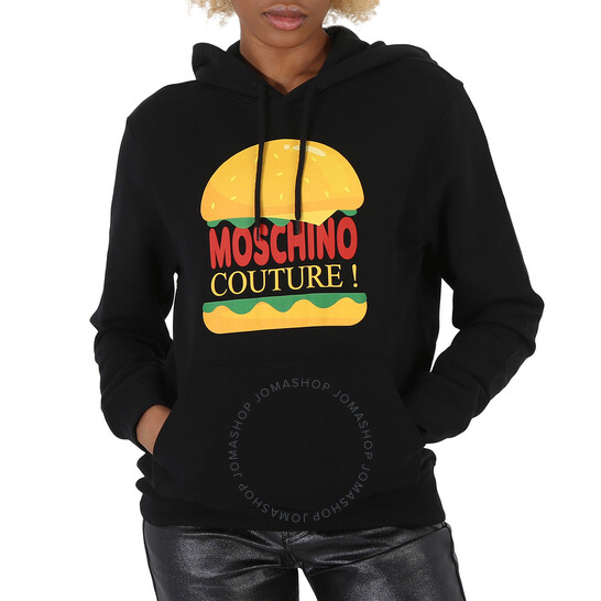 【送料&関税込】Moschino Logo Monogram Hoodie Moschino logo-tape zip-up Cotton Hoodie | Black | FARFETCH