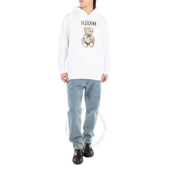 Moschino Drawn Teddy Bear Logo Hoodie, Brand Size 46 ( US