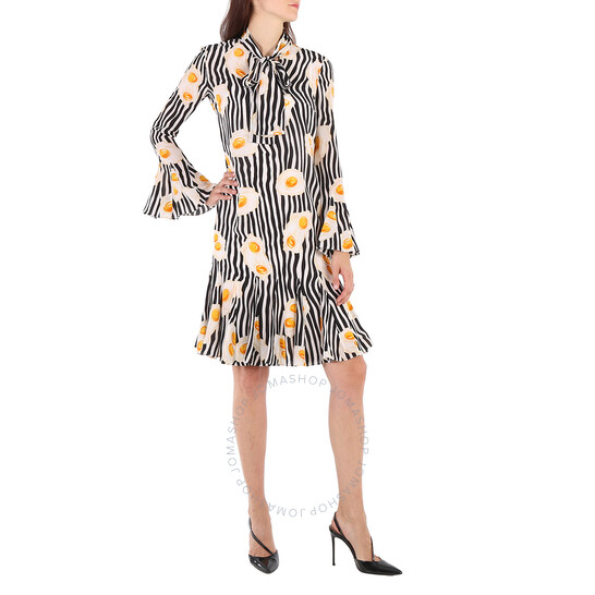 Moschino Ladies Fantasy Print Black Egg Print Dress, Brand