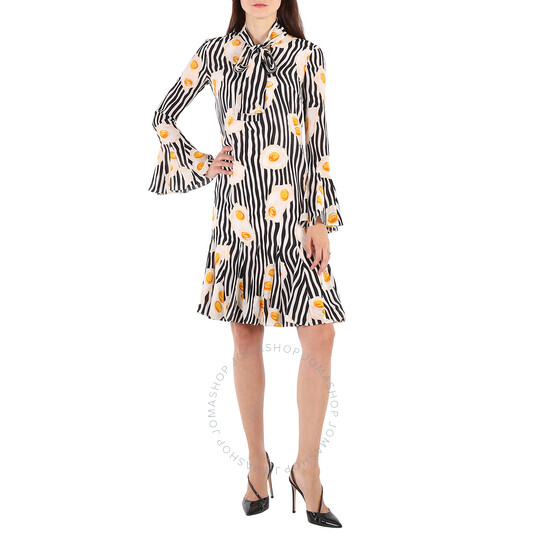 Moschino Ladies Fantasy Print Black Egg Print Dress, Brand