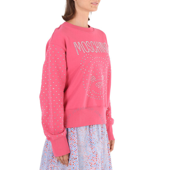Moschino Ladies Fantasy Print Fucsia Crystal Teddy Bear