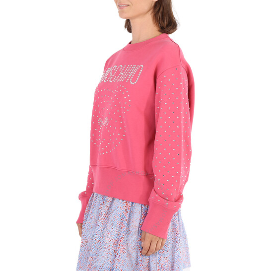 Moschino Ladies Fantasy Print Fucsia Crystal Teddy Bear