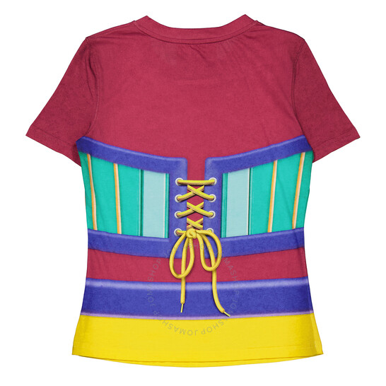 Moschino Ladies Multicolor Trompe L Oeil Regular T-Shirt