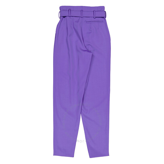 パンツ MOSCHINO Women Straight Pants 031082361208 Purple Moschino Ladies Violet Straight Leg Trousers, Brand Size 40